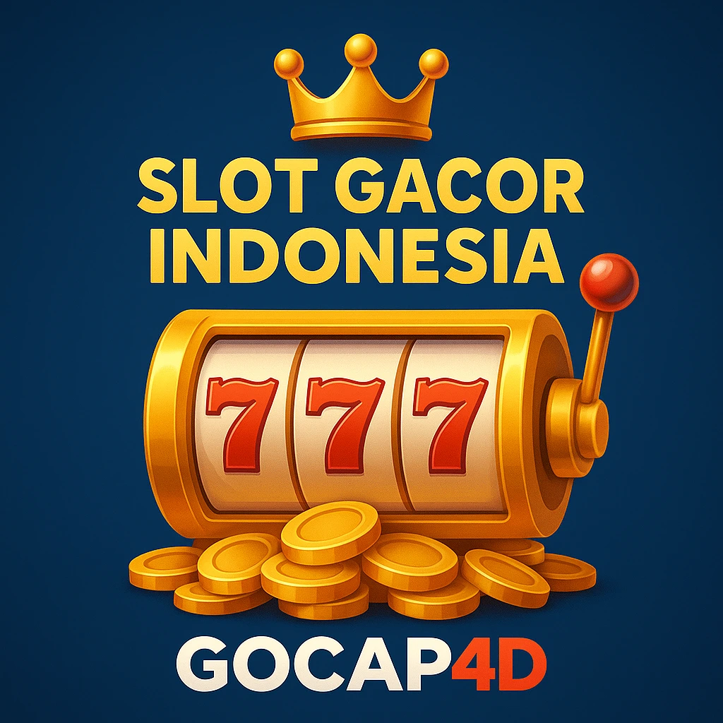 Mesin slot emas 777 dengan mahkota dan koin, simbol kemenangan Slot Gacor Indonesia di GOCAP4D