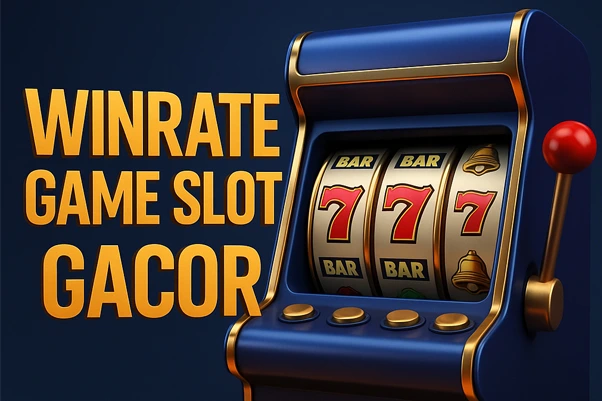 Ilustrasi 3D mesin slot digital dengan simbol scatter dan wild, mencerminkan winrate game slot tertinggi